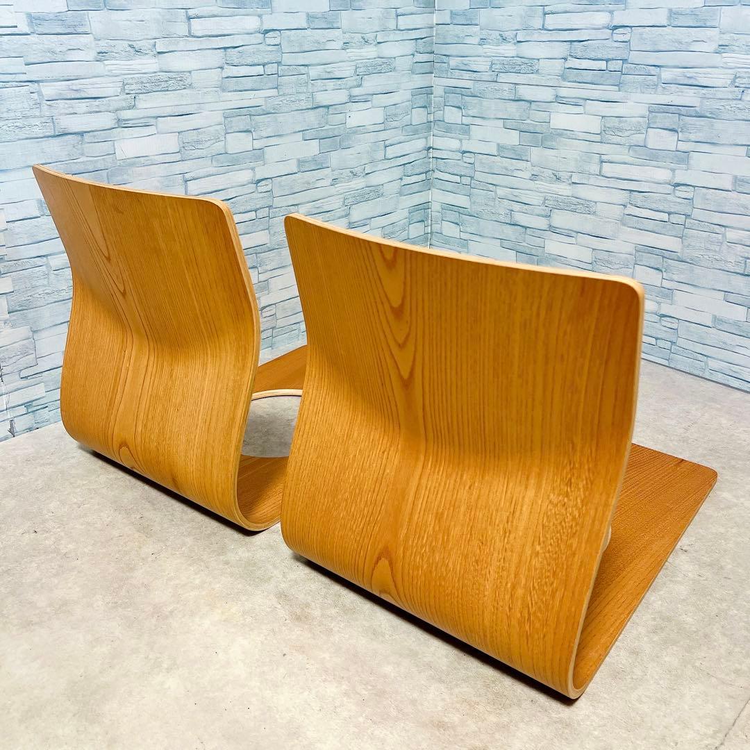 極美品 Tendo 天童木工 藤森健次 座椅子 プライウッド 欅2脚セット