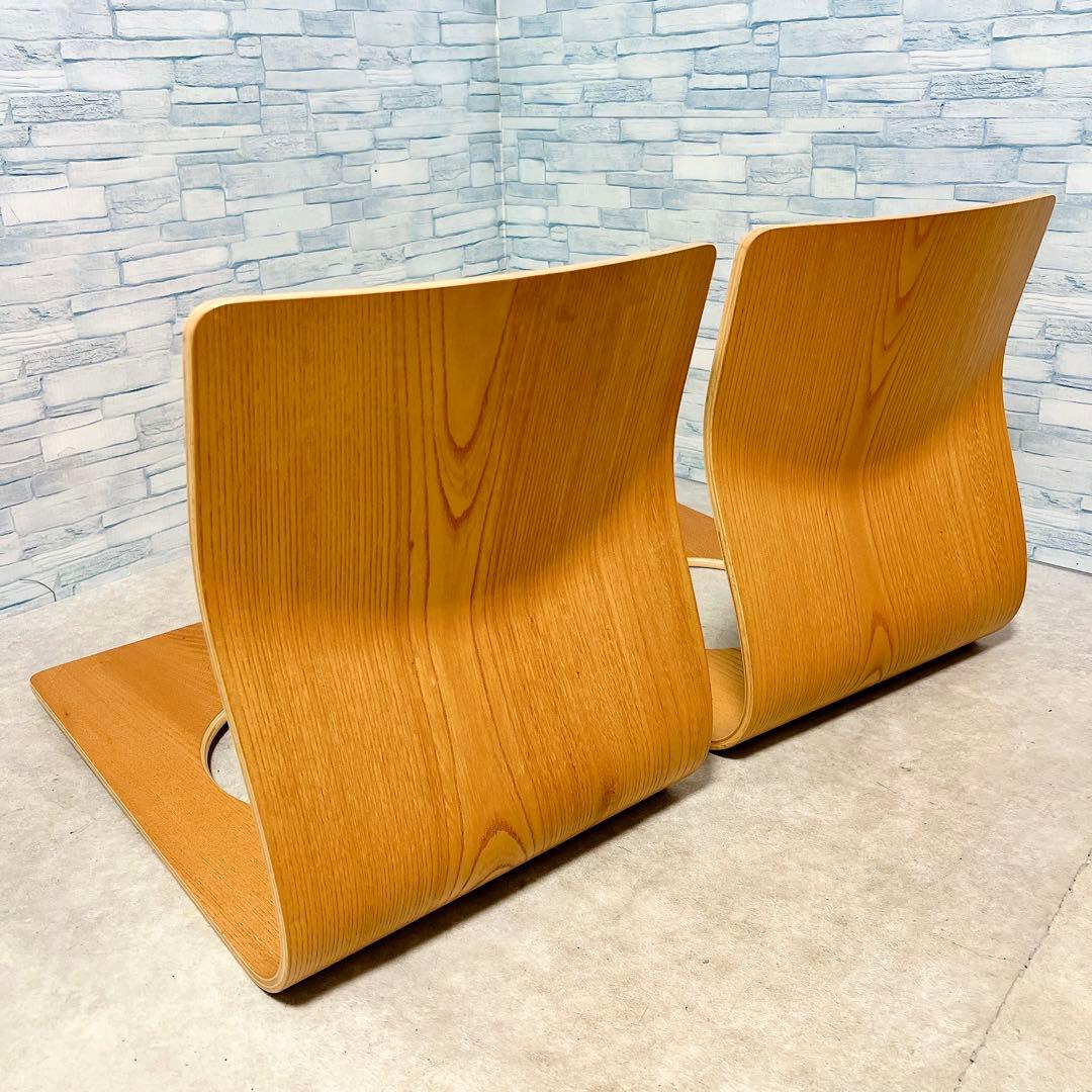 極美品 Tendo 天童木工 藤森健次 座椅子 プライウッド 欅2脚セット