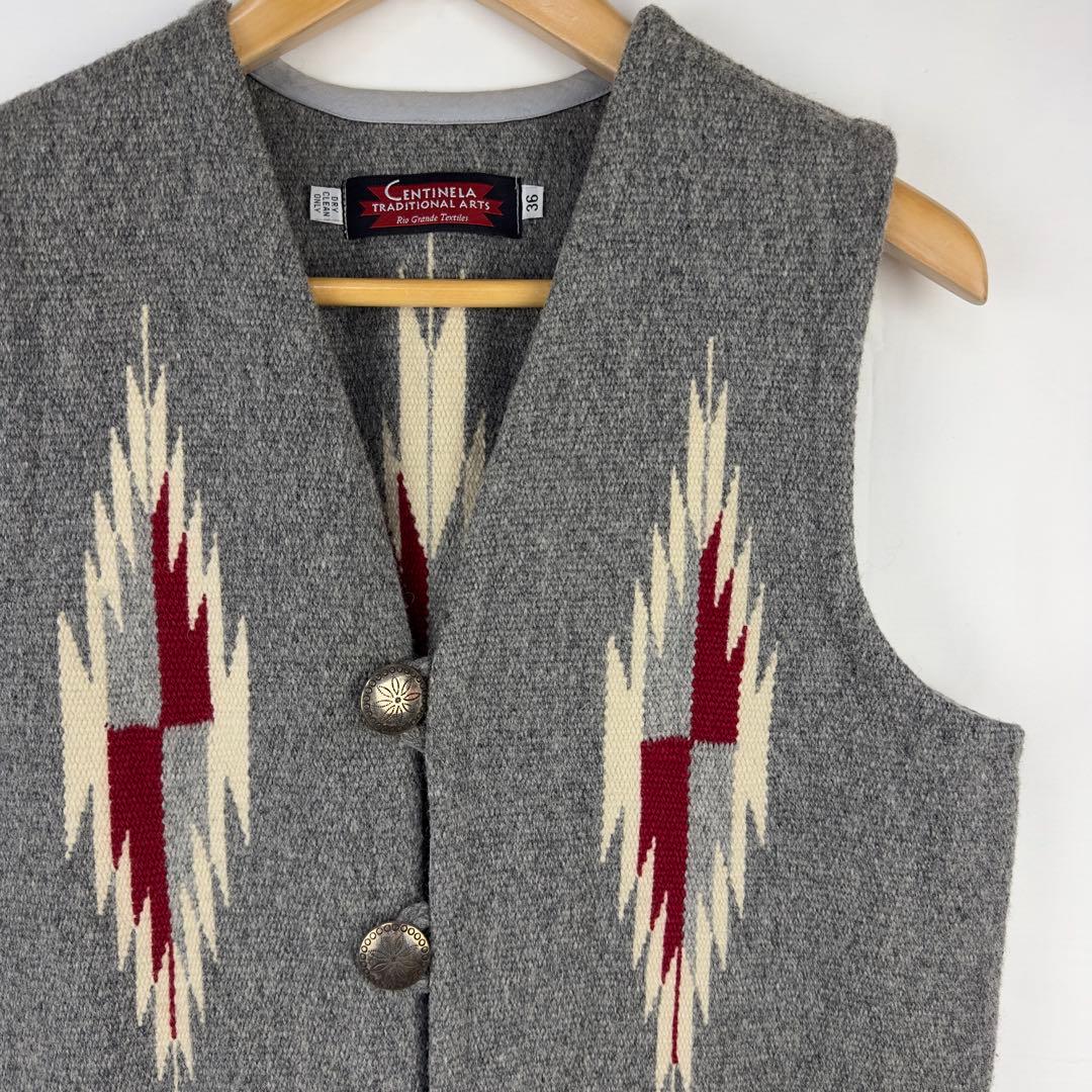 希少 CENTINELA センチネラ チマヨ ベスト グレー　36 Mサイズ