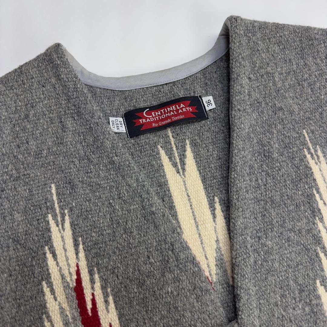 希少 CENTINELA センチネラ チマヨ ベスト グレー　36 Mサイズ