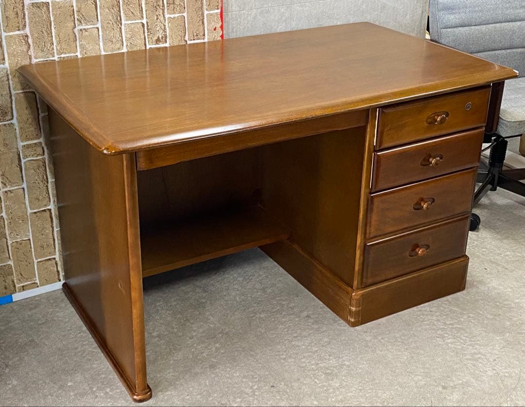 Karimoku カリモク 書斎机 デスク 片袖机 勉強机 木製 ブラウン 札幌