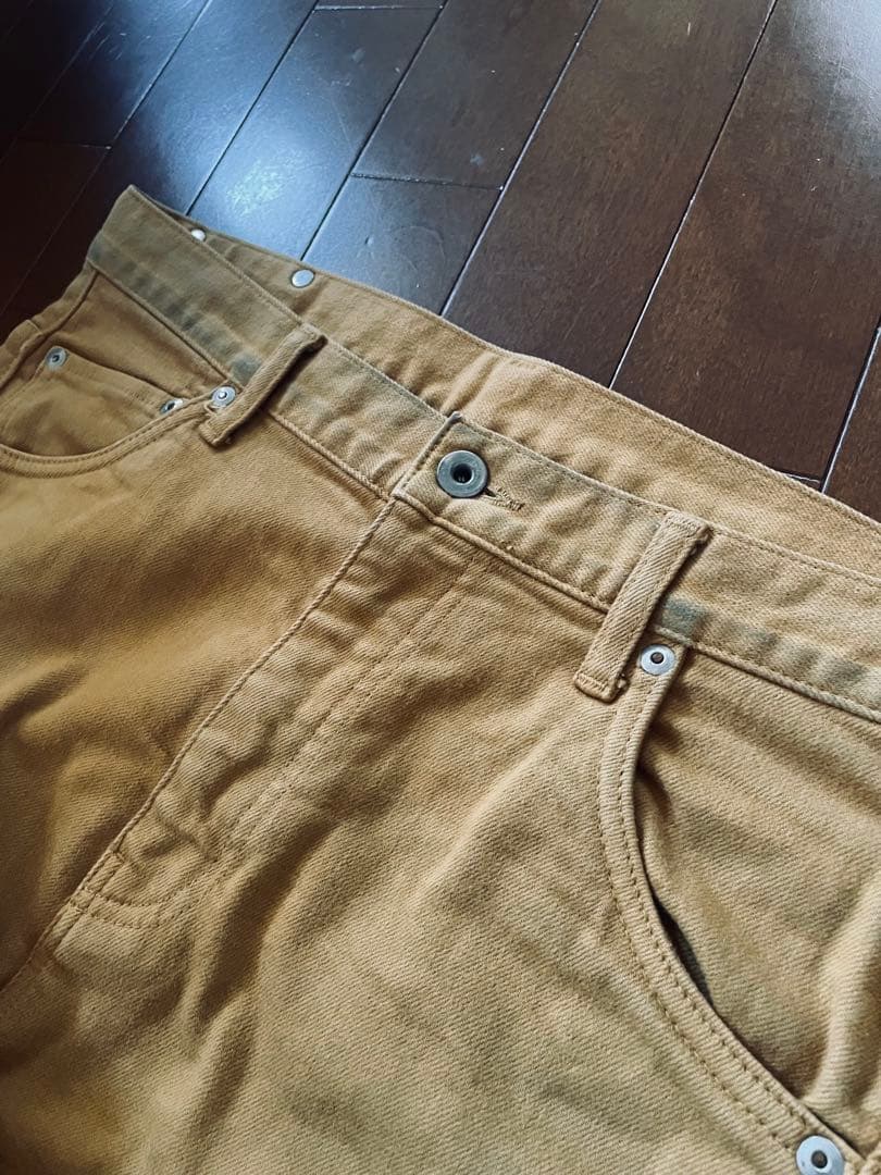 バックラッシュ　ストレッチデニム　セミサルエル　茶系　パンツ