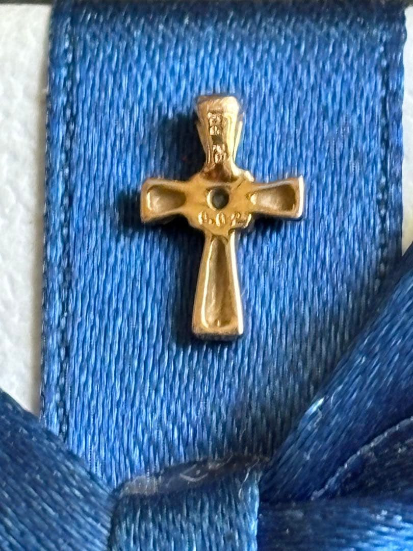 金属製十字架チャーム 18Kゴールドダイヤモンド