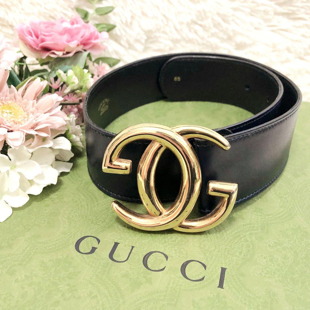 【美品✨】グッチ　オールドグッチ　Gバックル　ゴールド　ウエストベルト