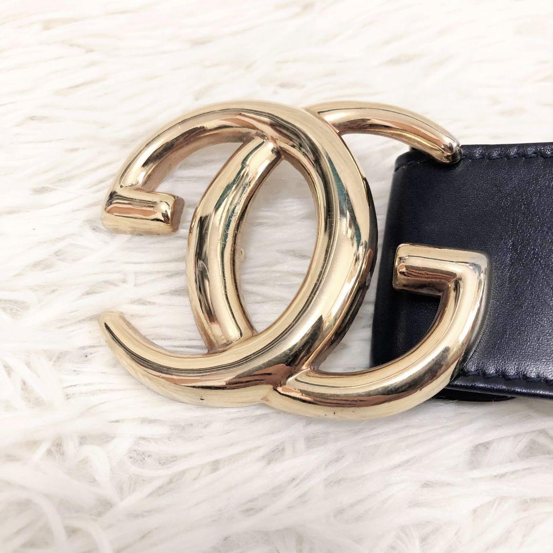 【美品✨】グッチ　オールドグッチ　Gバックル　ゴールド　ウエストベルト