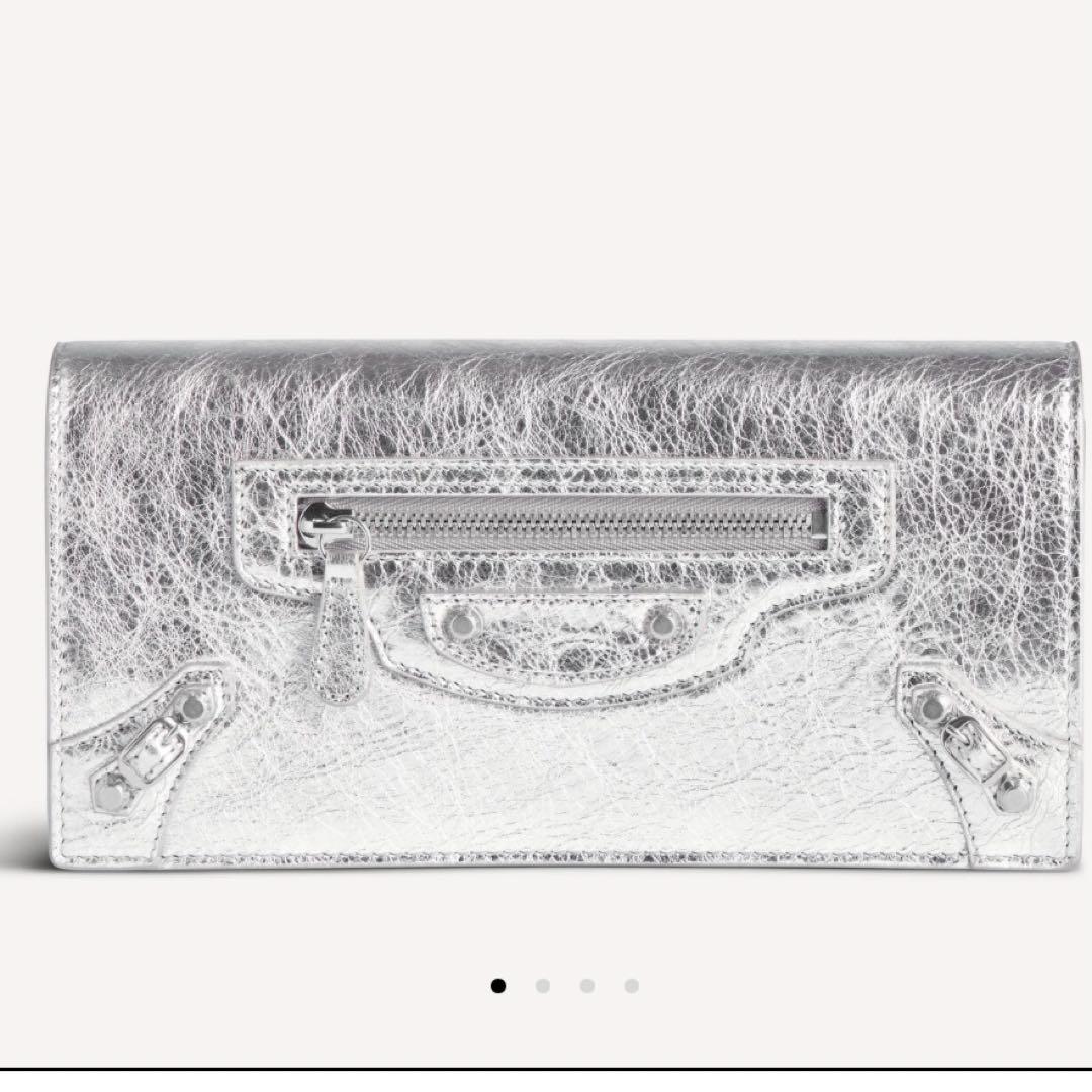 む*ん様 BALENCIAGA Le City マネー ロングウォレット シルバ