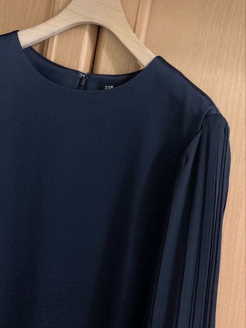 新品　23区　トリアセテートシフォンスリーブ ワンピース 38