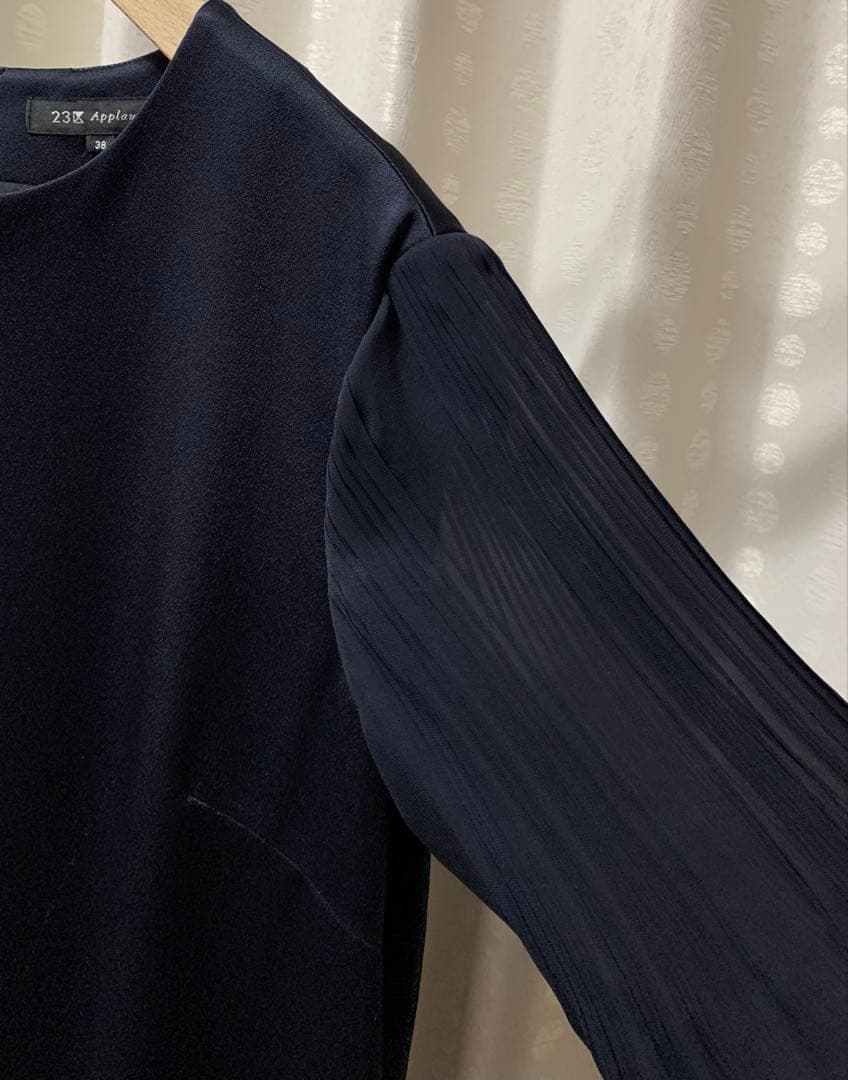 新品　23区　トリアセテートシフォンスリーブ ワンピース 38