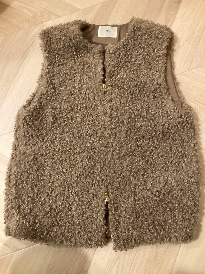 IENA フェイクファーベスト ベージュ