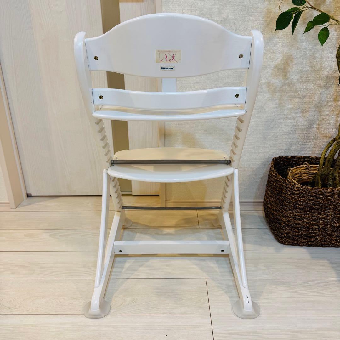 《大人気カラー》 大和屋 すくすくチェアプラス ホワイト ハイチェア