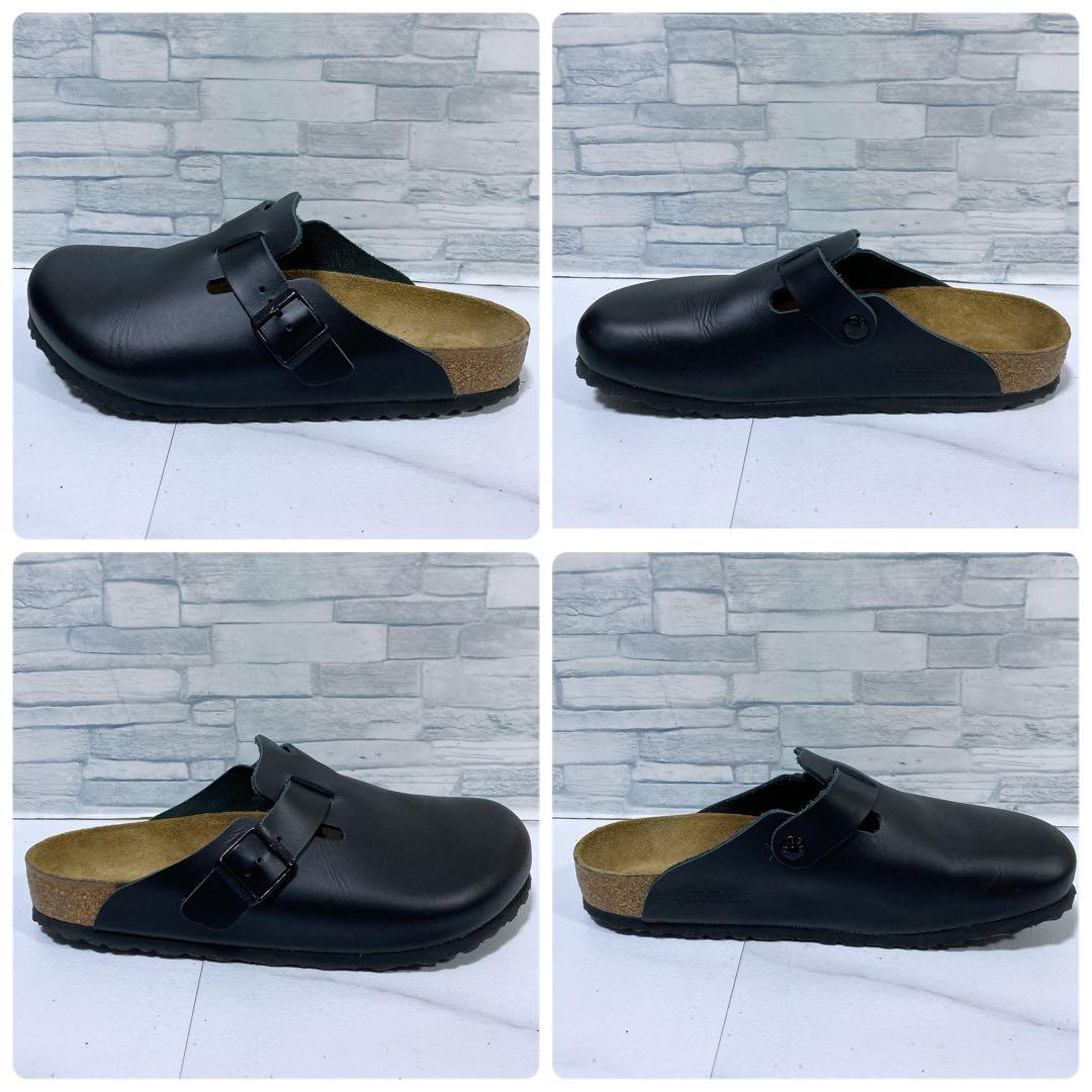 美品 ビルケンシュトック ボストン 本革 サボサンダル ブラック 黒 27 42