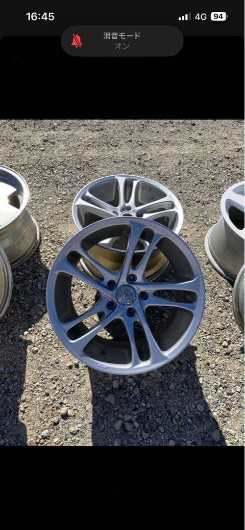 17インチ9J+45 2本 アルミホイール 純正流用ドリケツ