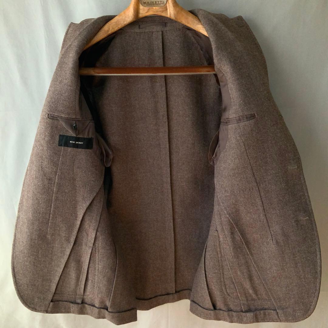 美品RING JACKETリングヂャケット ウールジャケット46ブラウン 日本製