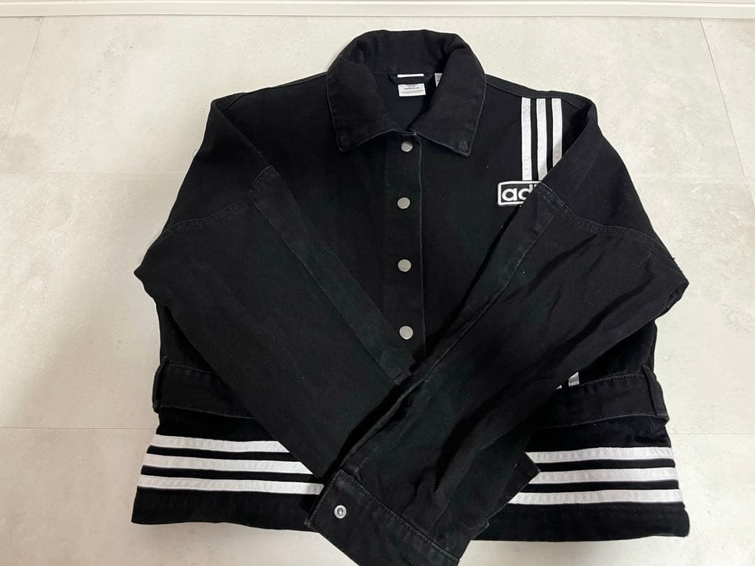 adidas 黒デニムジャケットLアディブレイク