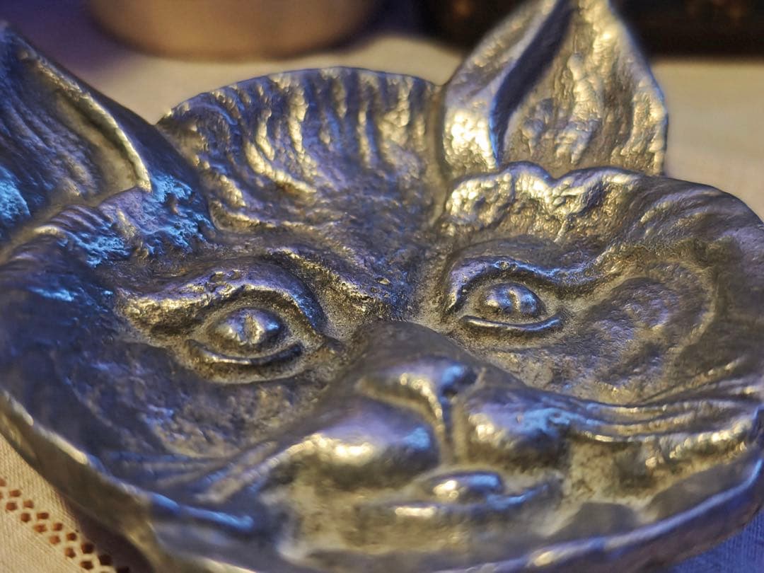 Chat ねこ Vide poche シルバートレイ　フランスヴィンテージ