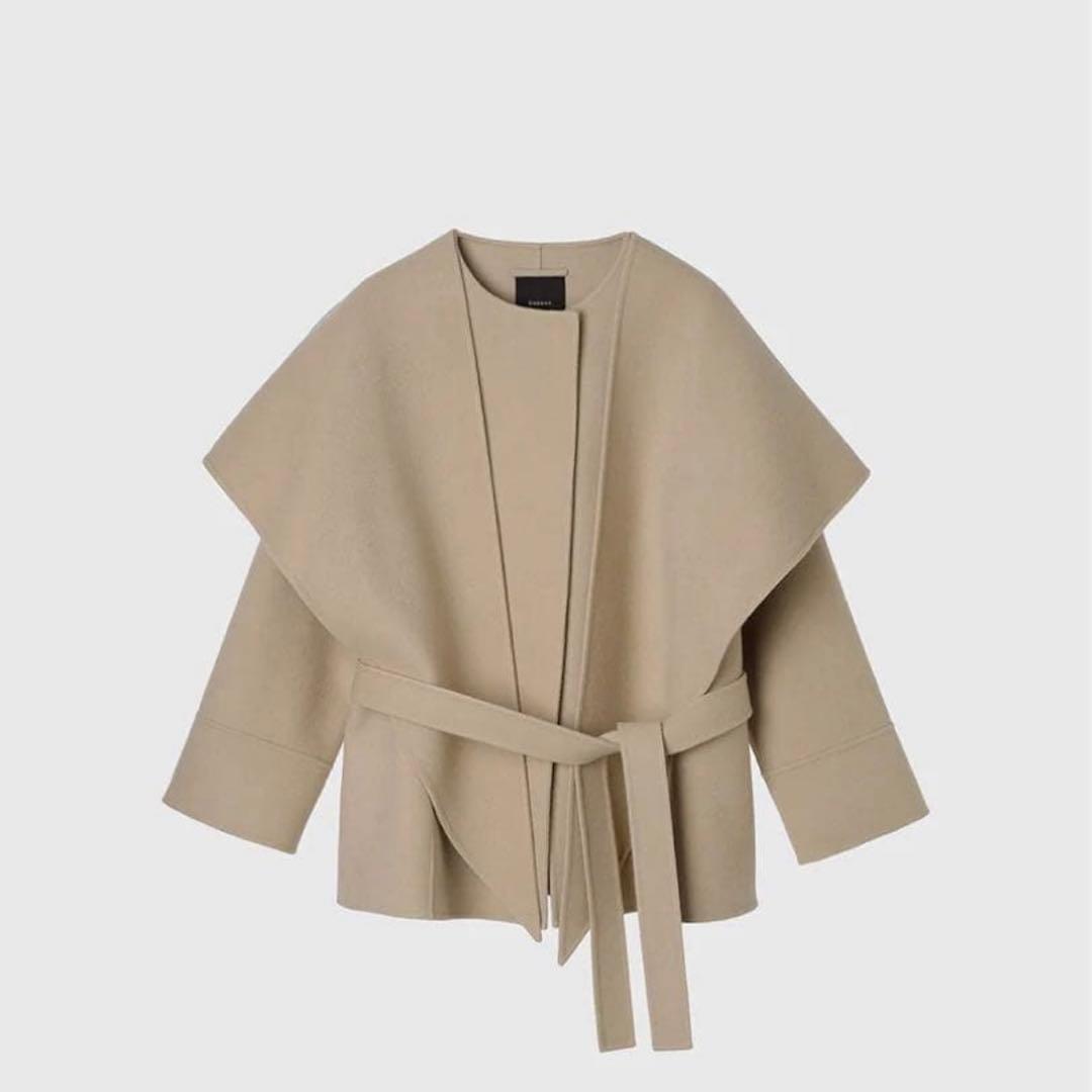 【正規品】anuans リバーウールミドルマフラーコート　ベージュ　コートカバー