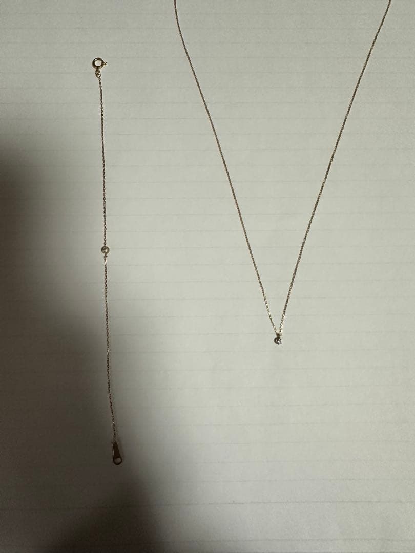 agete K18ダイヤネックレス、ブレスレットセット