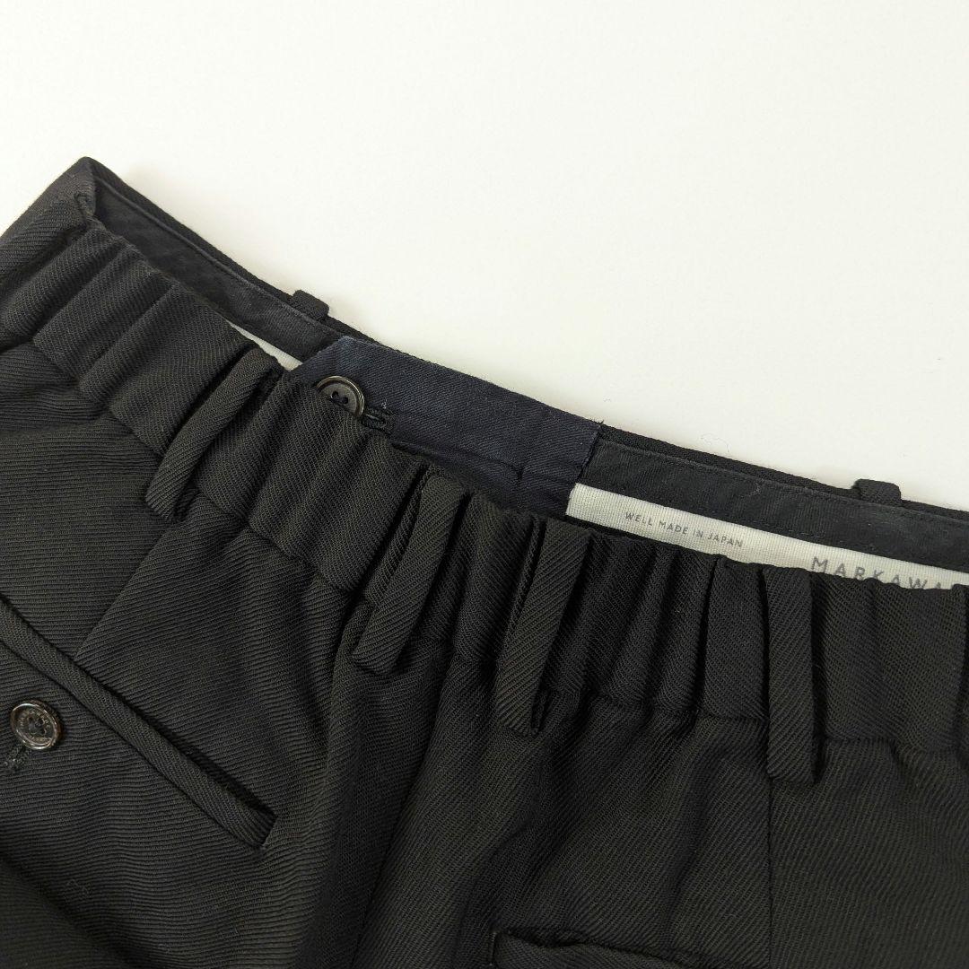 超高級★マーカーウェア　ウール　テーパードフロント　ペグトップ　S　3.8万　黒