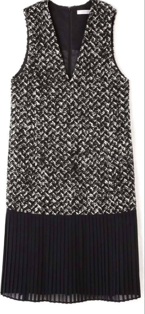 ADORE ヘリンボーンツイードノースリーブワンピース/38/ウール