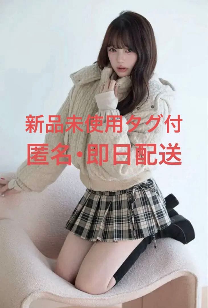 Bunnylis ケーブルニットキルティングジャケット