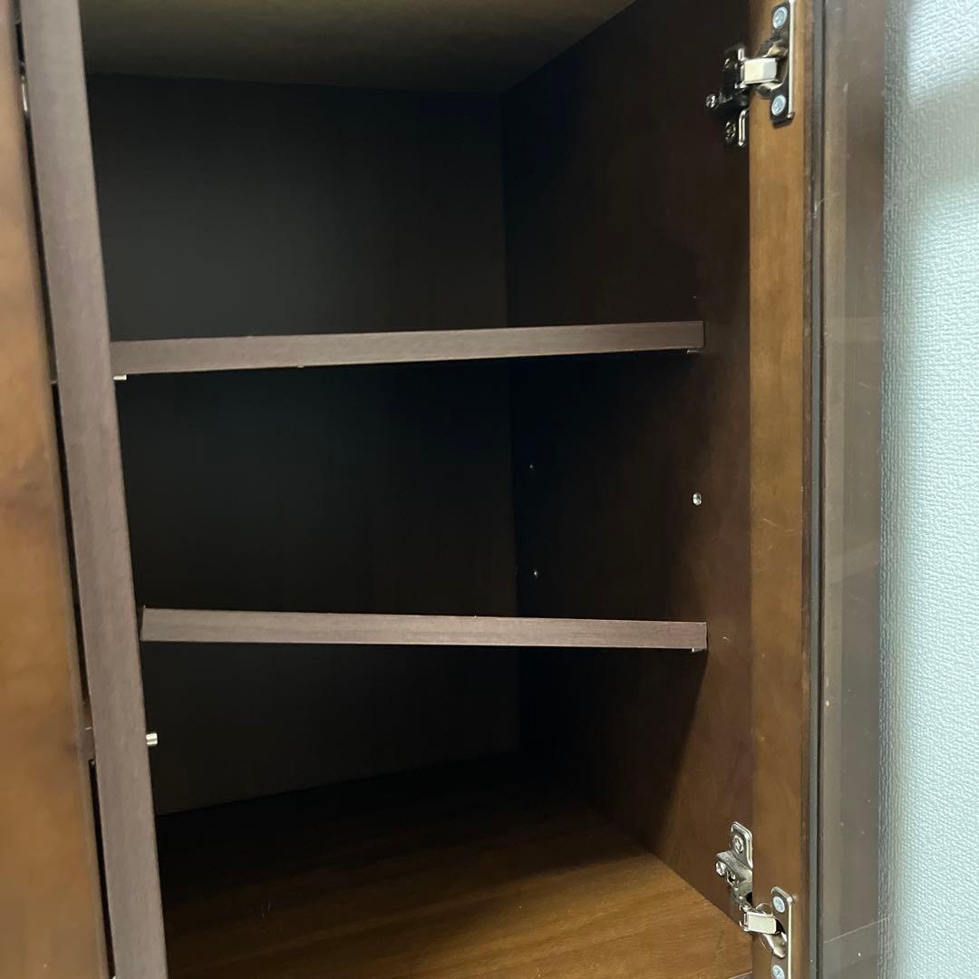 【希少廃盤品】無印良品 ウォールナット材 キャビネット 大 ガラス扉