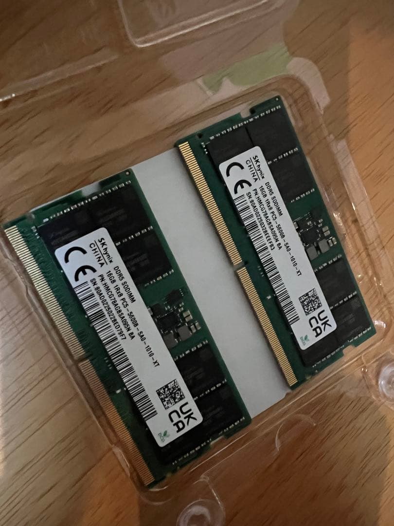 SK hynix DDR5 SODIMM 16GB 2枚 PC5-5600B