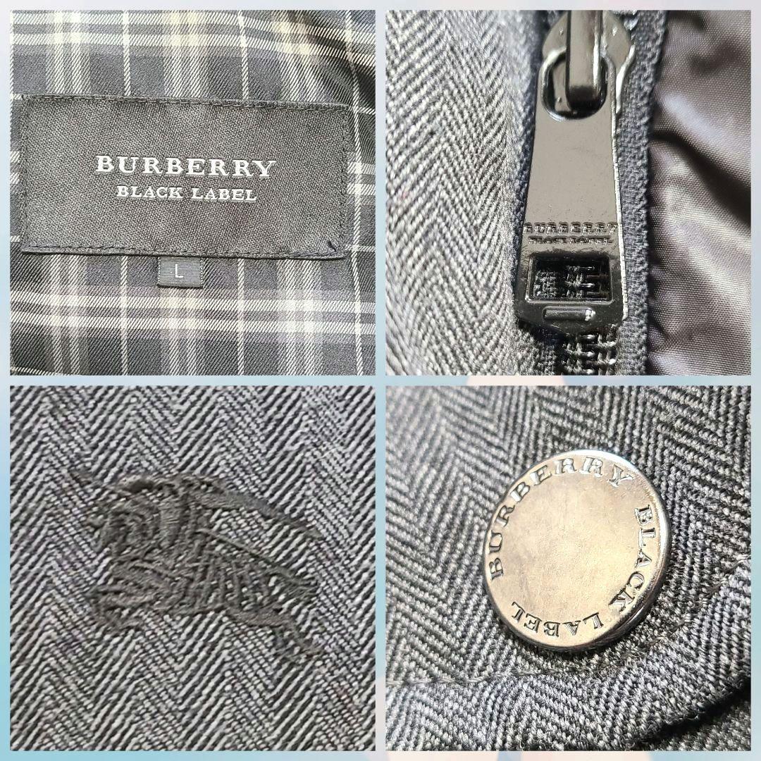 【極暖】　バーバリー　ダウンベスト　ノバチェック　ヘリンボーン　ホースロゴ　L