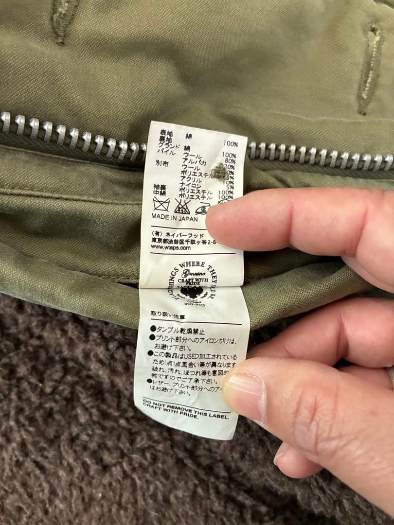 WTAPS ダブルタップス 12aw ミリタリージャケット フード付き オリーブ