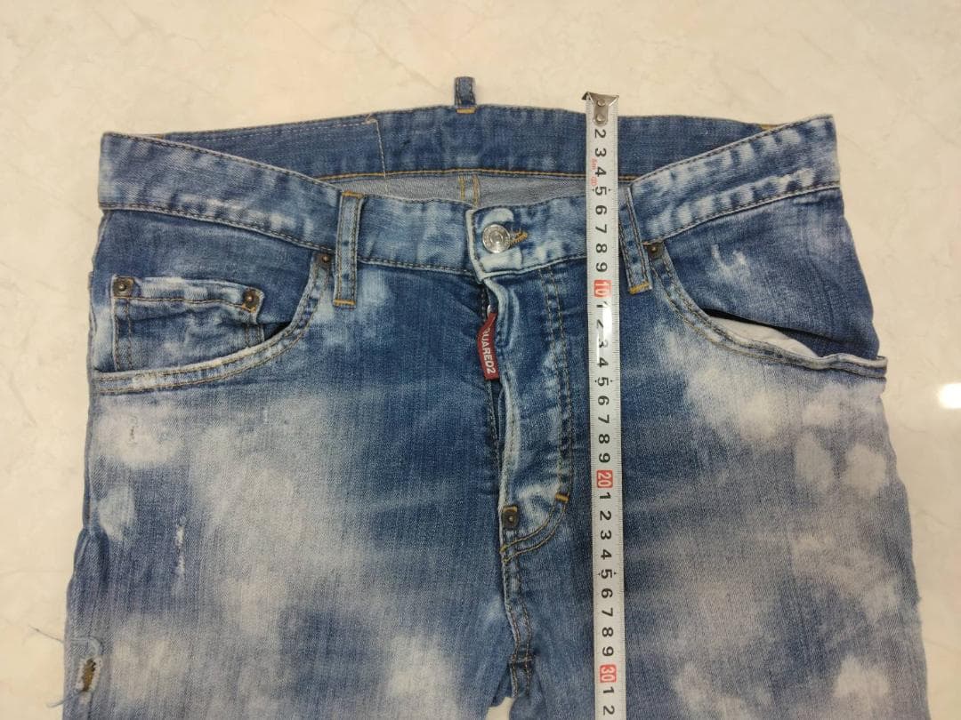 DSQUARED2 デニムパンツ ブルー ダメージ加工 サイズ46