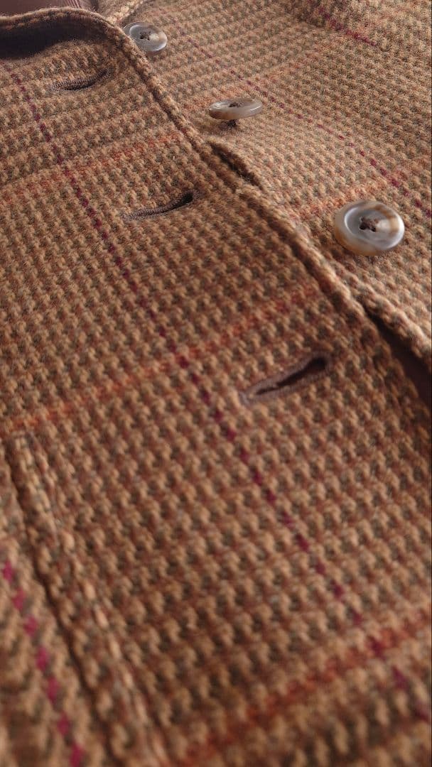 ブラウン系チェック柄テーラードジャケット