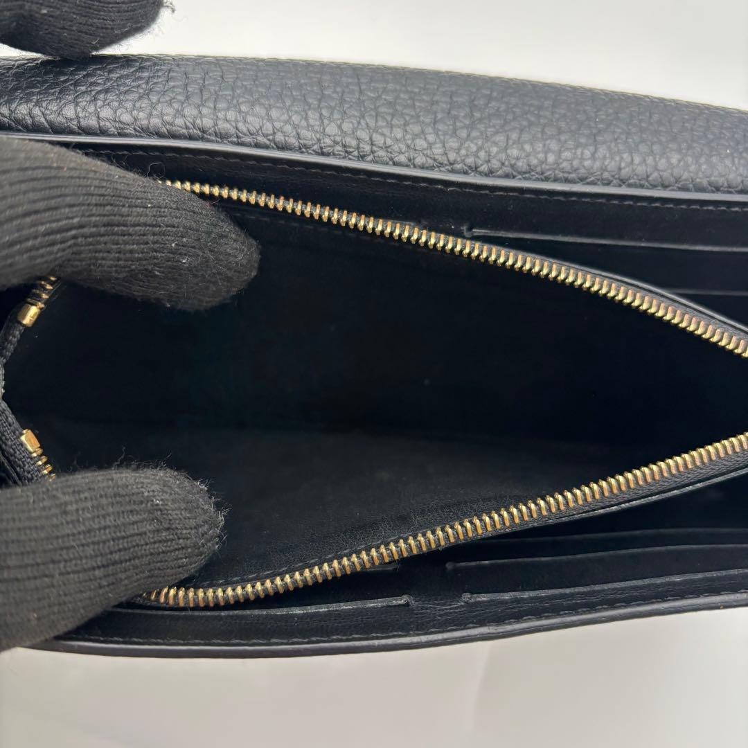 ルイヴィトン カプシーヌ フラワー ブラック 長財布 トリヨン レディース