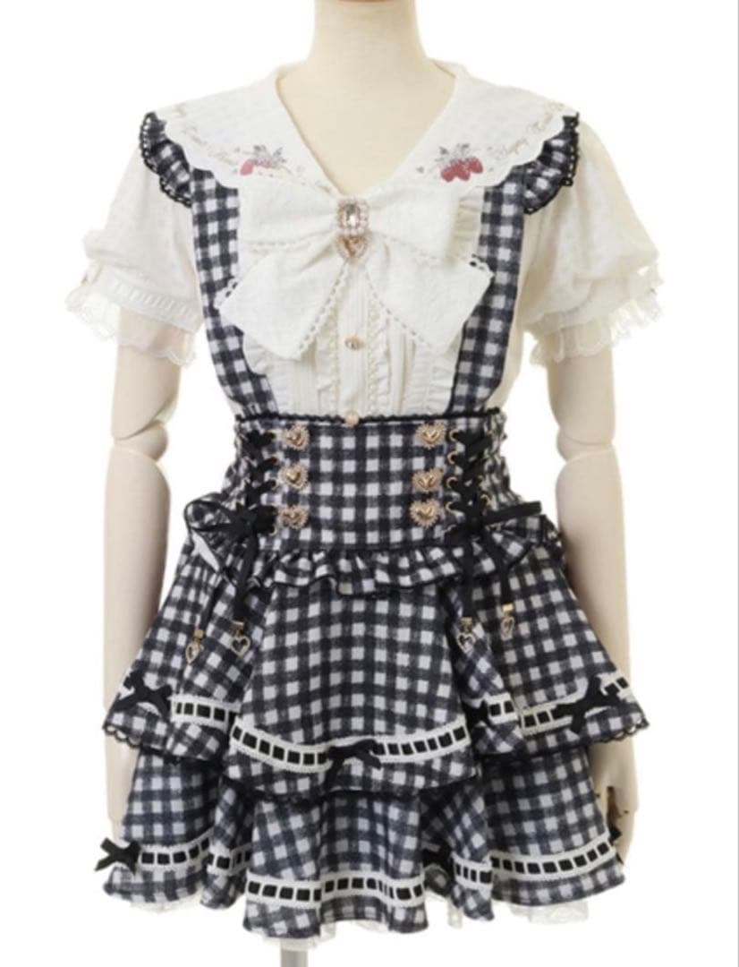 Lizlisa はしごリボンギンガムティアードスカパン