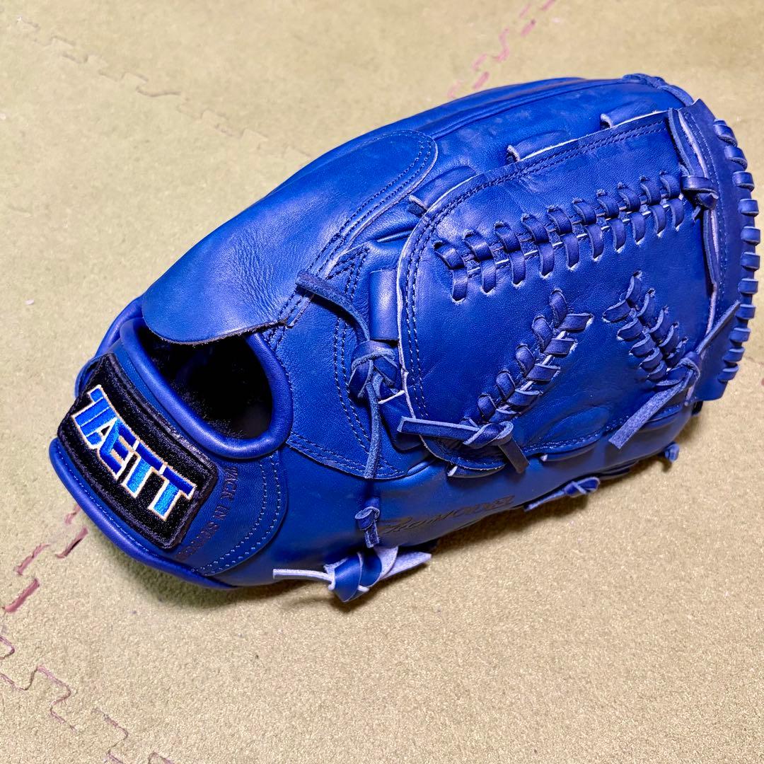 美品　ZETT 日本製 Kデザインウェブ ゼット 投手用 グローブ