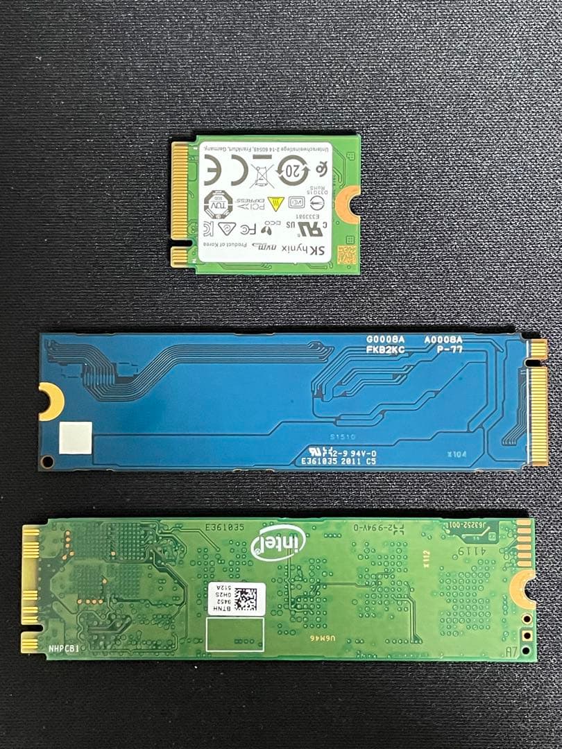 SSD M.２　512GB2本　256GB1本