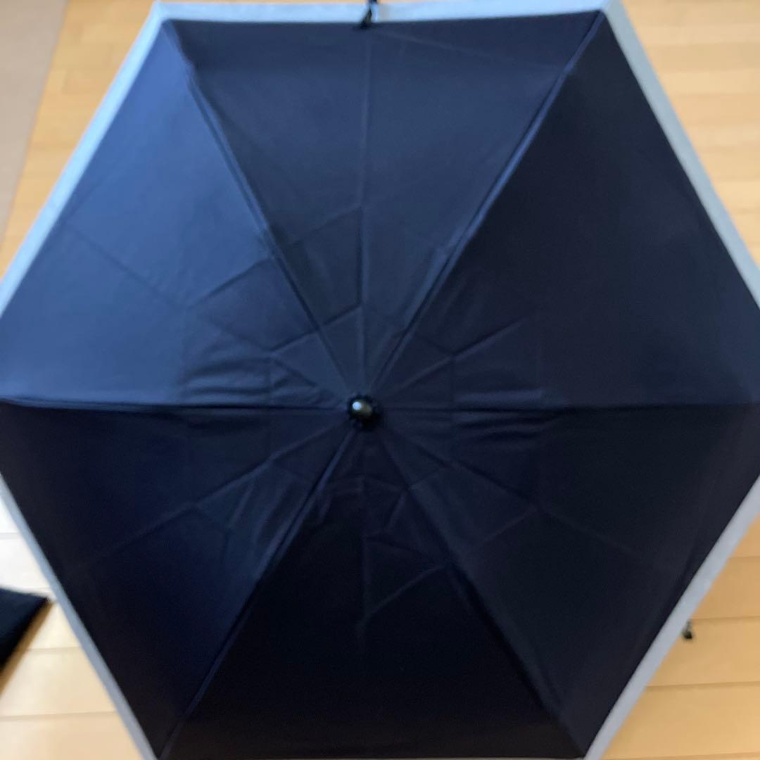 サンバリア 100 折りたたみ日傘 ネイビー 3段折