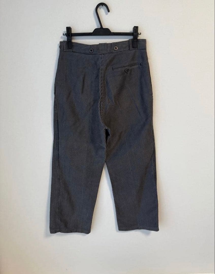 40s 50s ユーロ フレンチ ワークパンツ ストライプ グレー トラウザー