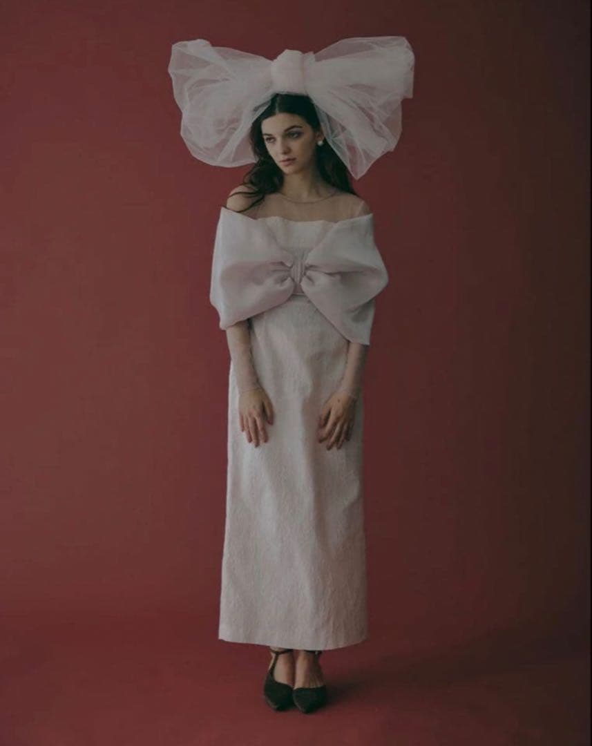 ecmile. RIBBON TIGHT DRESS ピンク