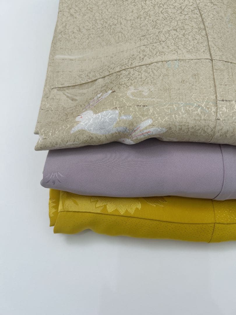 超美品・レア長襦袢3点セット 藤・芥子・うさぎ