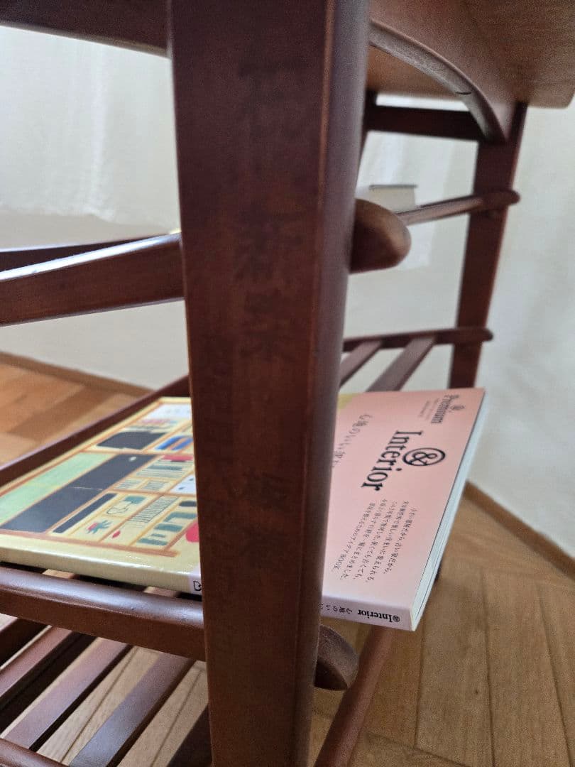 オールドカリモク木製 3段ラック マガジンラック 飾り棚 収納棚 ブラウン