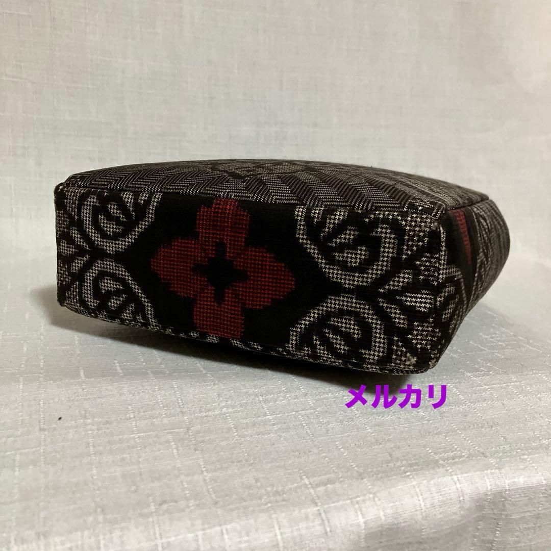 泥大島紬龍郷　秋名バラ８玉　がま口スマホショルダーバッグ　ハンドメイド