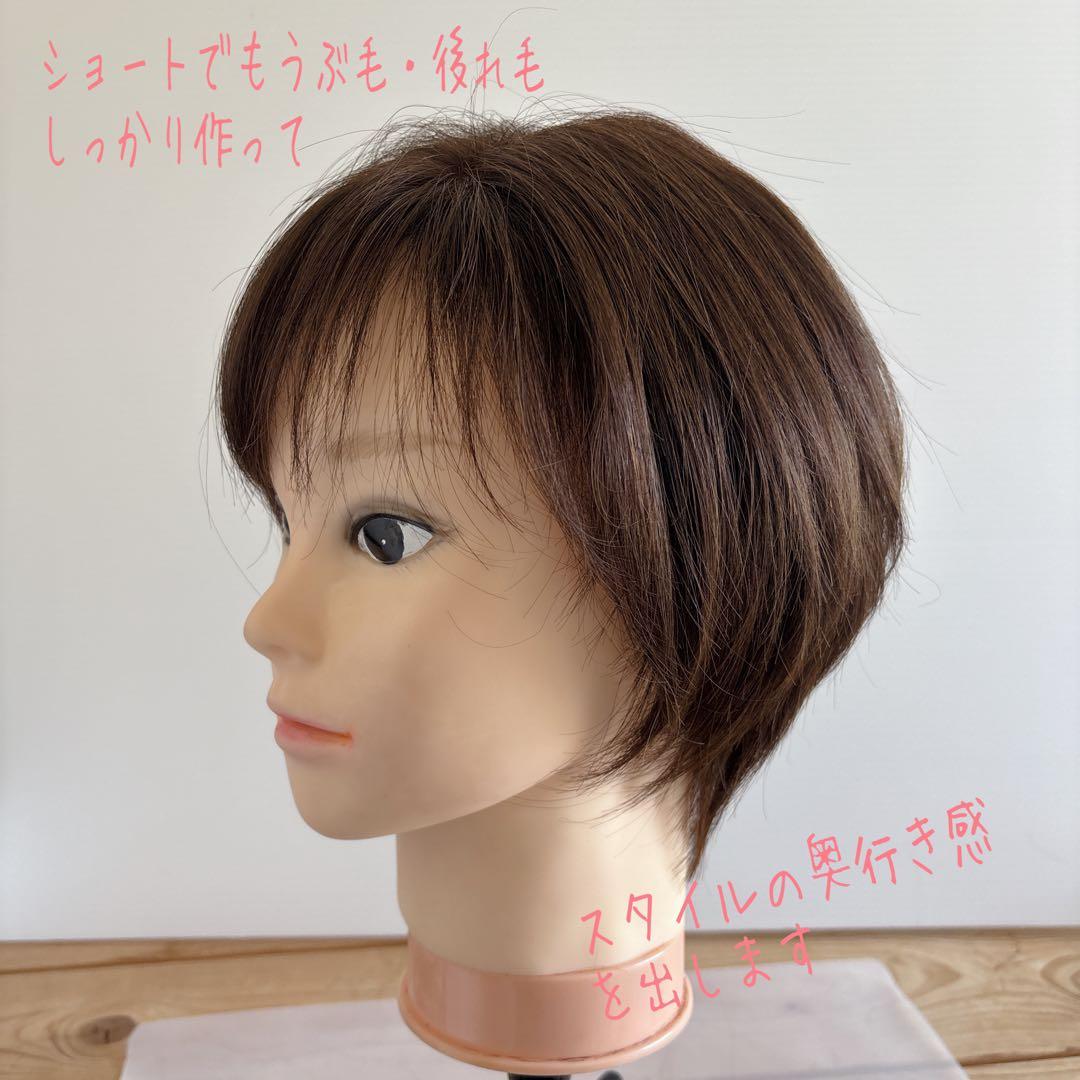 《半手植え　レミーヘアウィッグ》ナチュラルブラック　分け目リアルスキン