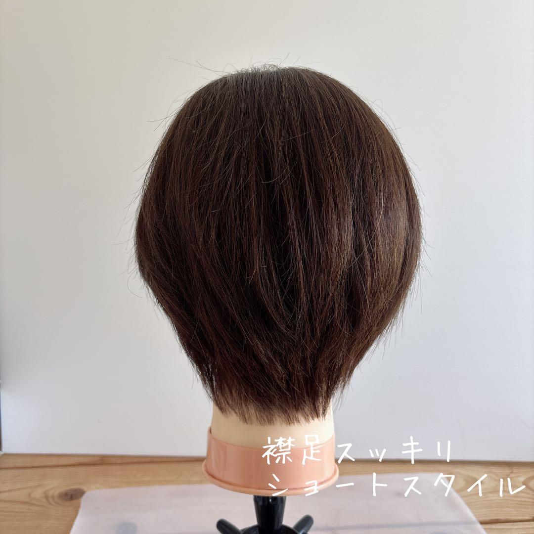 《半手植え　レミーヘアウィッグ》ナチュラルブラック　分け目リアルスキン