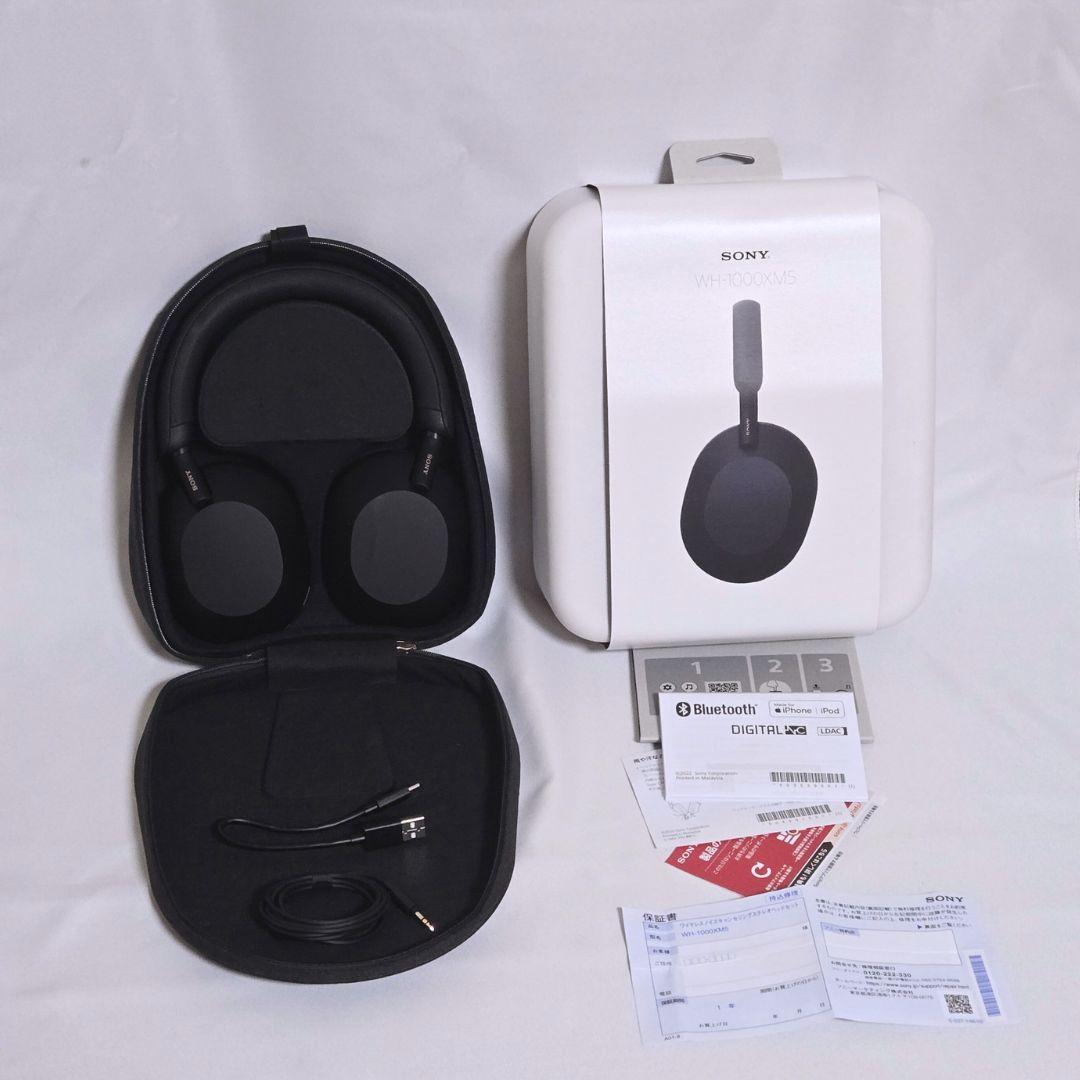 【未使用に近い】ソニー(SONY) WH-1000XM5 ブラック 保証書付き