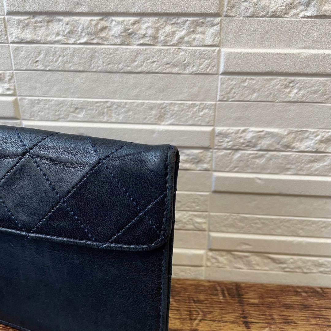 シャネル バッグ付属 ポーチ マトラッセ ラムスキン ココマーク 長財布.
