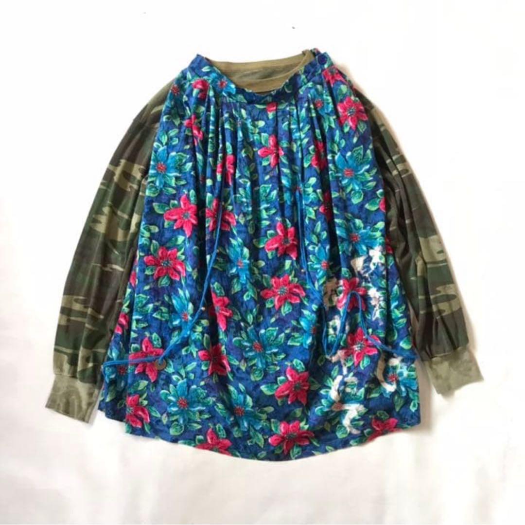 専用　GETEMONTS フラワーカモ・スカート・ドッキング・カットソー