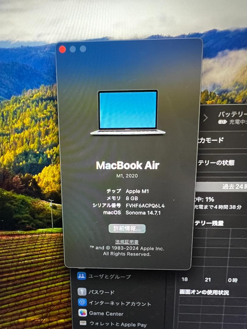 Apple MacBook Air M1 2020 13インチ 256G 8G