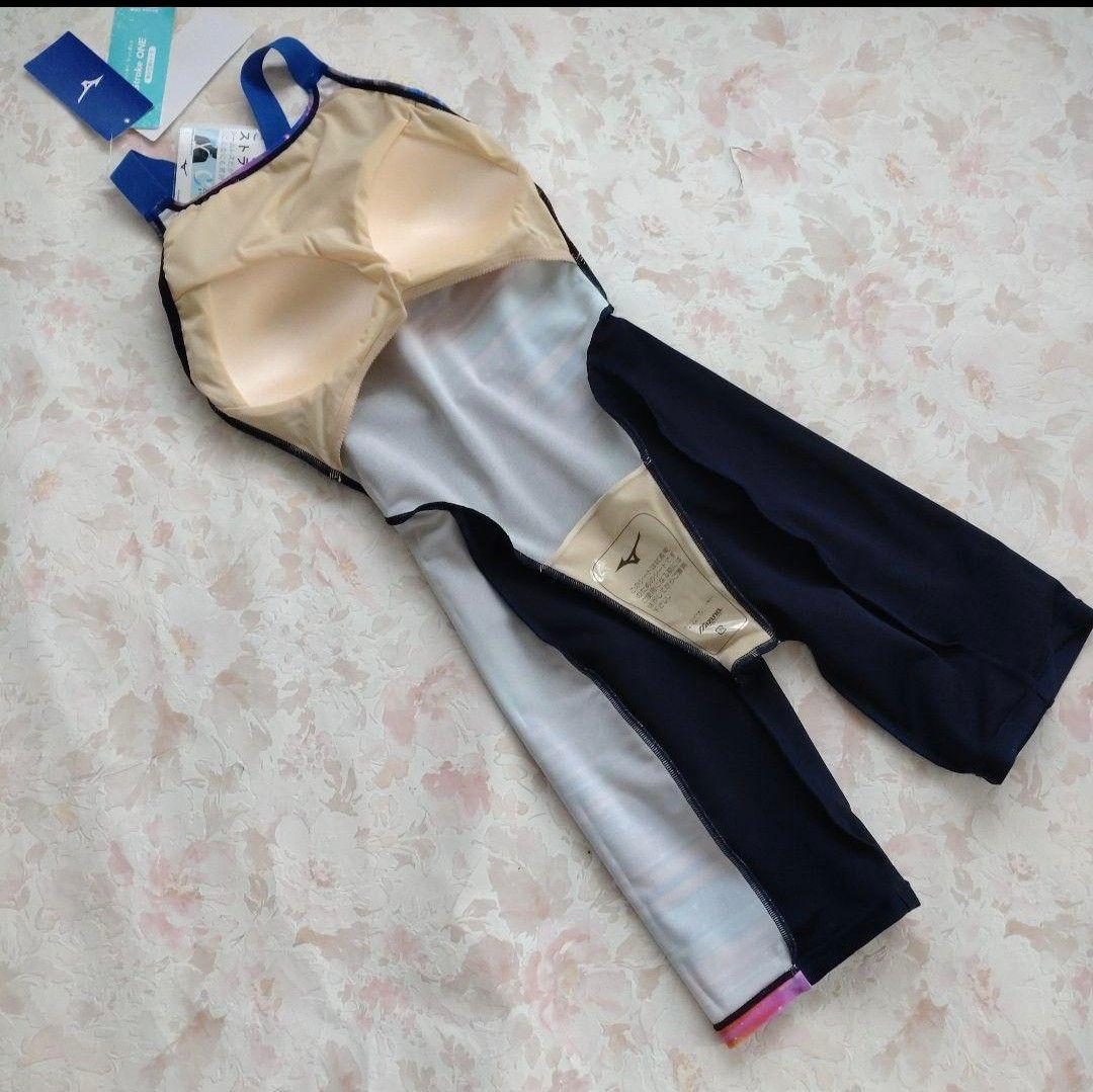 M 新品 MIZUNO 寺川綾 練習水着 StrokeONE パッド付 ネイビー