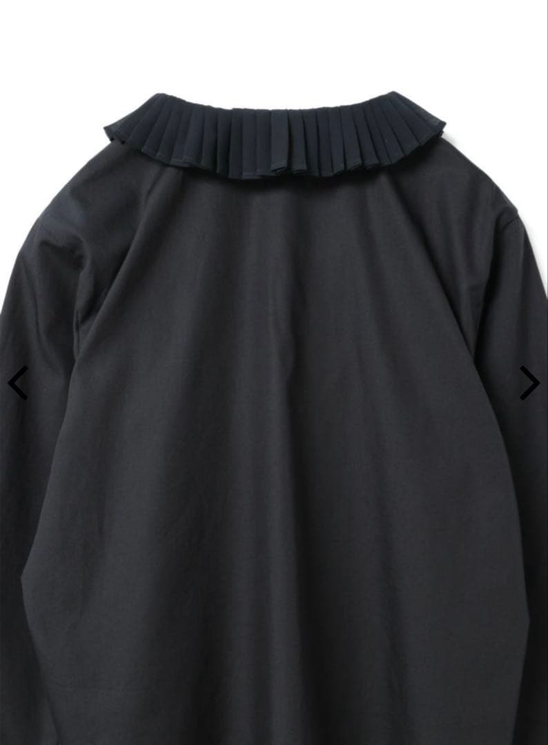 mizuiro ind プリーツカラーシャツ ブラック