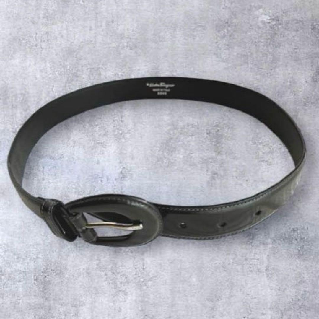 【サルバトーレフェラガモ】ダブルガンチーニ レザー ベルト シルバー金具　正規品