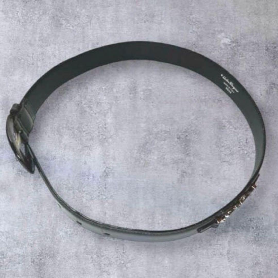 【サルバトーレフェラガモ】ダブルガンチーニ レザー ベルト シルバー金具　正規品